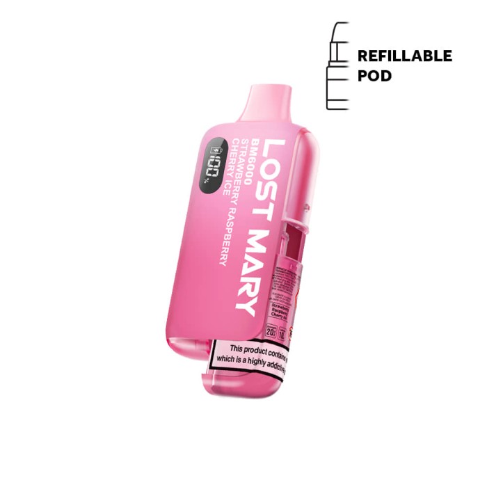 BM6K Prefilled Vape Strawberry Raspberry Cherry Ice